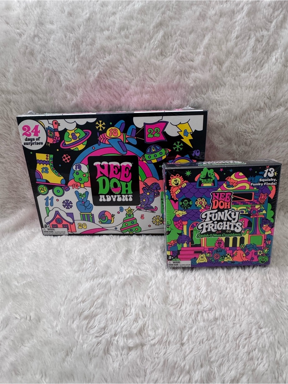 BNIB NeeDoh Funky Frights Countdown & Advent Calendar Bundle - Authentic, HTF